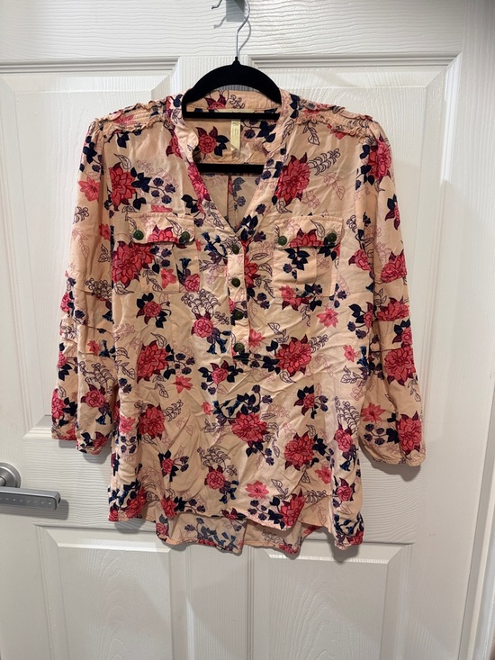 Matilda Jane Tops - Matilda Jane Floral Blouse - Pink and Red